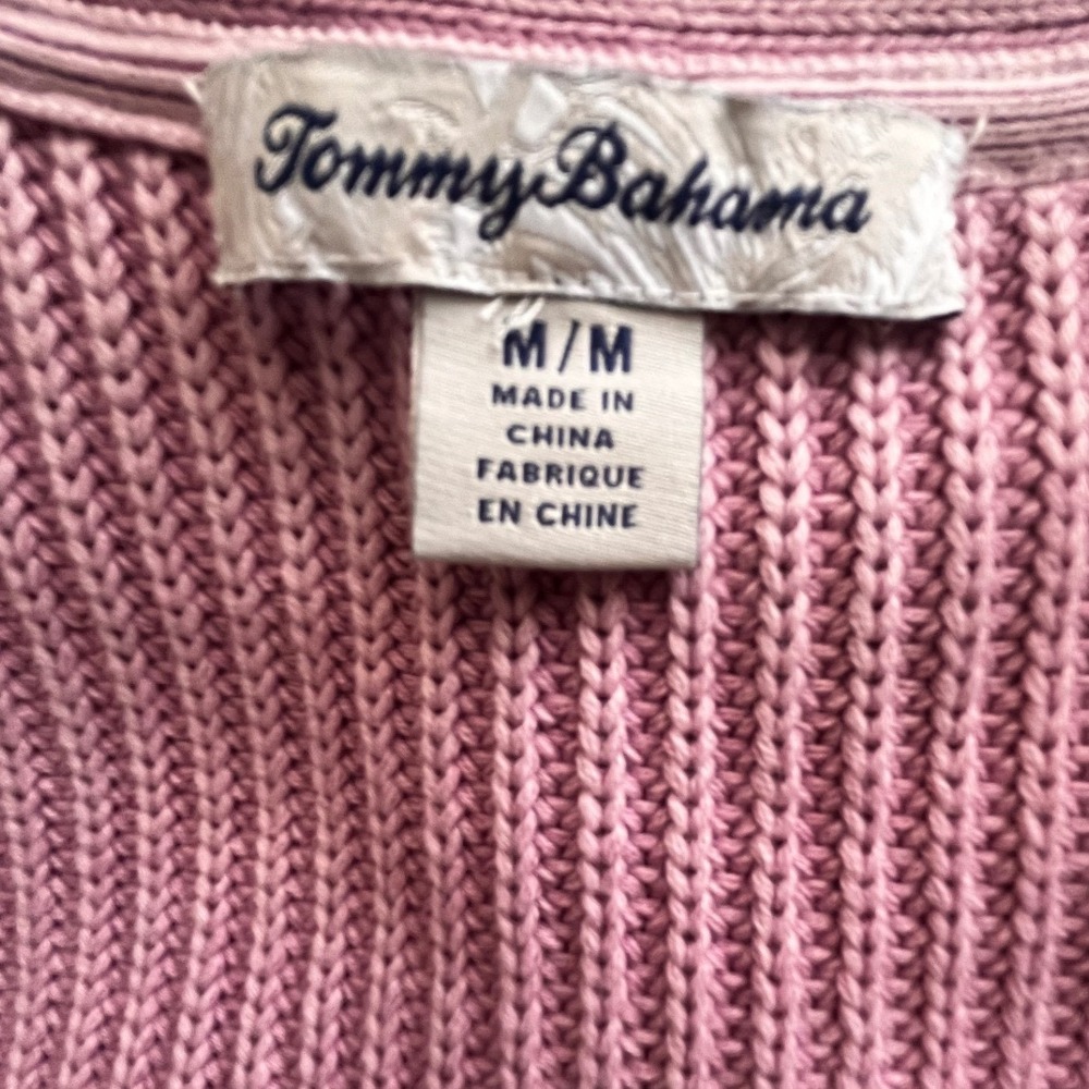 Tommy Bahama Lilac Pink Pima Cotton Bamboo Shaker Knit Sweater Vest Medium NWOT - Picture 5 of 6